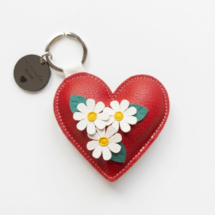 Obesek srček z rožicami